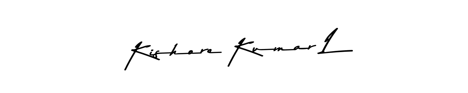 How to make Kishore Kumar L signature? Asem Kandis PERSONAL USE is a professional autograph style. Create handwritten signature for Kishore Kumar L name. Kishore Kumar L signature style 9 images and pictures png