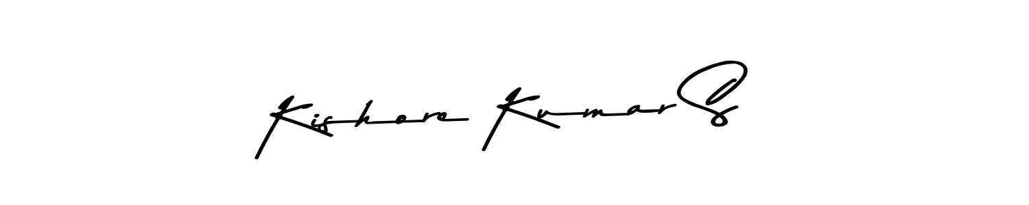 The best way (Asem Kandis PERSONAL USE) to make a short signature is to pick only two or three words in your name. The name Kishore Kumar S include a total of six letters. For converting this name. Kishore Kumar S signature style 9 images and pictures png
