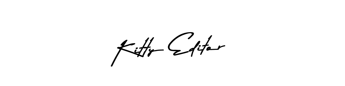 Create a beautiful signature design for name Kitty Editor. With this signature (Asem Kandis PERSONAL USE) fonts, you can make a handwritten signature for free. Kitty Editor signature style 9 images and pictures png