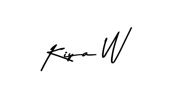 Make a beautiful signature design for name Kiya W. With this signature (Asem Kandis PERSONAL USE) style, you can create a handwritten signature for free. Kiya W signature style 9 images and pictures png