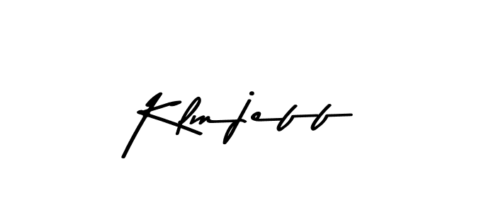 Make a beautiful signature design for name Klmjeff. With this signature (Asem Kandis PERSONAL USE) style, you can create a handwritten signature for free. Klmjeff signature style 9 images and pictures png