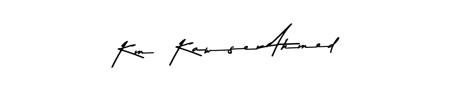 Similarly Asem Kandis PERSONAL USE is the best handwritten signature design. Signature creator online .You can use it as an online autograph creator for name Km  Kawser Ahmed. Km  Kawser Ahmed signature style 9 images and pictures png