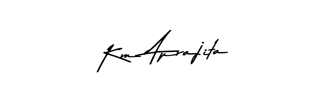 How to make Km Aprajita name signature. Use Asem Kandis PERSONAL USE style for creating short signs online. This is the latest handwritten sign. Km Aprajita signature style 9 images and pictures png
