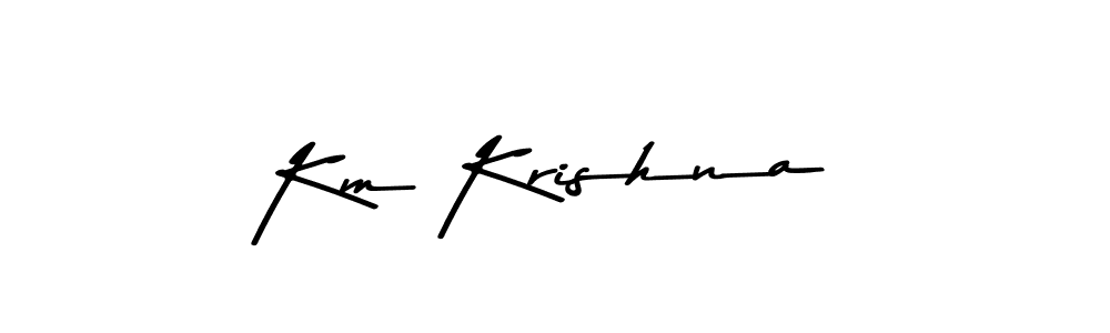 How to make Km Krishna name signature. Use Asem Kandis PERSONAL USE style for creating short signs online. This is the latest handwritten sign. Km Krishna signature style 9 images and pictures png