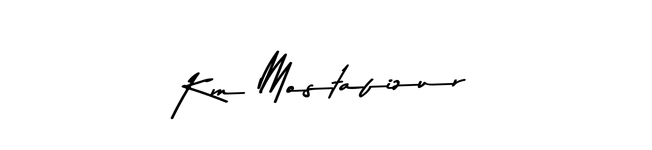 Create a beautiful signature design for name Km Mostafizur. With this signature (Asem Kandis PERSONAL USE) fonts, you can make a handwritten signature for free. Km Mostafizur signature style 9 images and pictures png