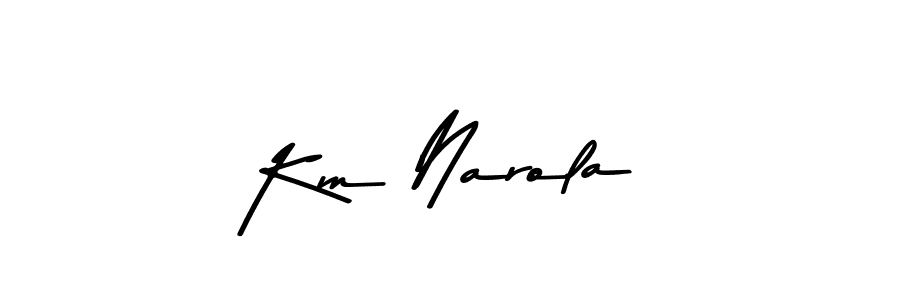 How to Draw Km Narola signature style? Asem Kandis PERSONAL USE is a latest design signature styles for name Km Narola. Km Narola signature style 9 images and pictures png