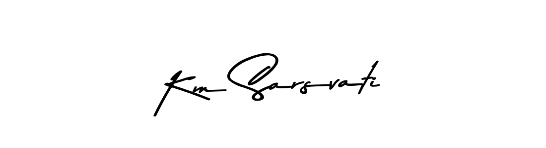 Create a beautiful signature design for name Km Sarsvati. With this signature (Asem Kandis PERSONAL USE) fonts, you can make a handwritten signature for free. Km Sarsvati signature style 9 images and pictures png