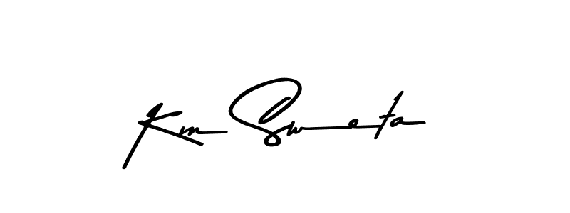 Make a beautiful signature design for name Km Sweta. With this signature (Asem Kandis PERSONAL USE) style, you can create a handwritten signature for free. Km Sweta signature style 9 images and pictures png