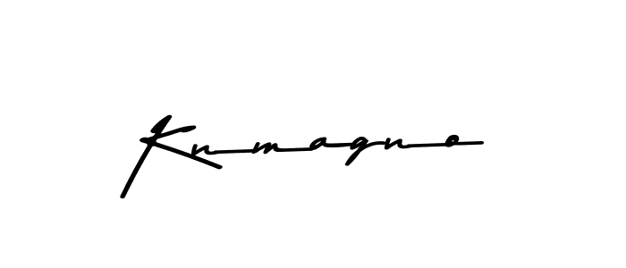 The best way (Asem Kandis PERSONAL USE) to make a short signature is to pick only two or three words in your name. The name Knmagno include a total of six letters. For converting this name. Knmagno signature style 9 images and pictures png