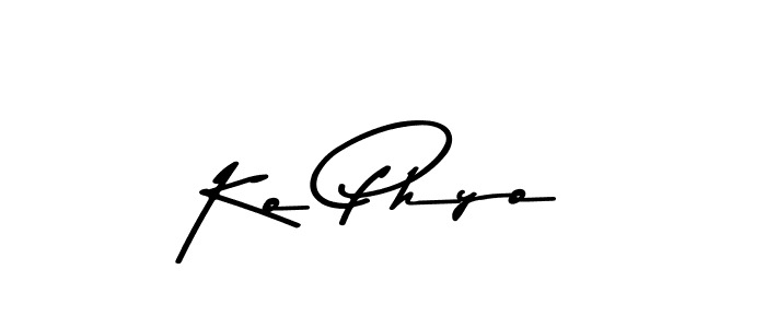 Create a beautiful signature design for name Ko Phyo. With this signature (Asem Kandis PERSONAL USE) fonts, you can make a handwritten signature for free. Ko Phyo signature style 9 images and pictures png