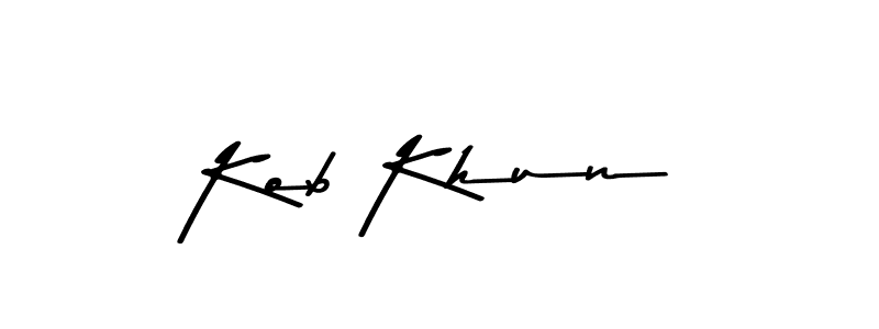 The best way (Asem Kandis PERSONAL USE) to make a short signature is to pick only two or three words in your name. The name Kob Khun include a total of six letters. For converting this name. Kob Khun signature style 9 images and pictures png
