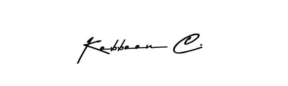 The best way (Asem Kandis PERSONAL USE) to make a short signature is to pick only two or three words in your name. The name Kobboon C. include a total of six letters. For converting this name. Kobboon C. signature style 9 images and pictures png