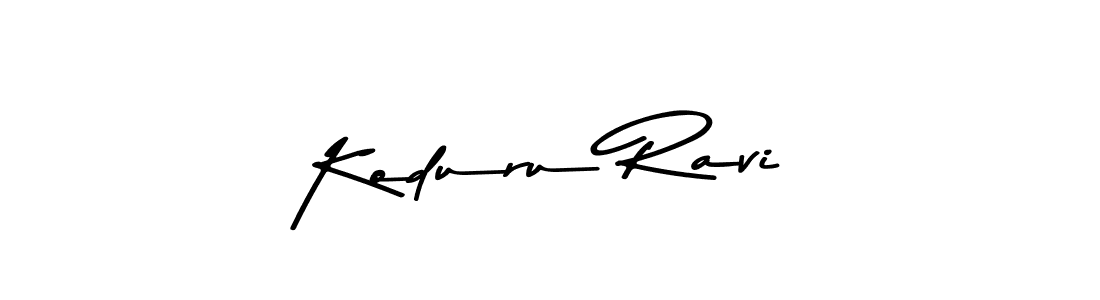 Make a beautiful signature design for name Koduru Ravi. With this signature (Asem Kandis PERSONAL USE) style, you can create a handwritten signature for free. Koduru Ravi signature style 9 images and pictures png
