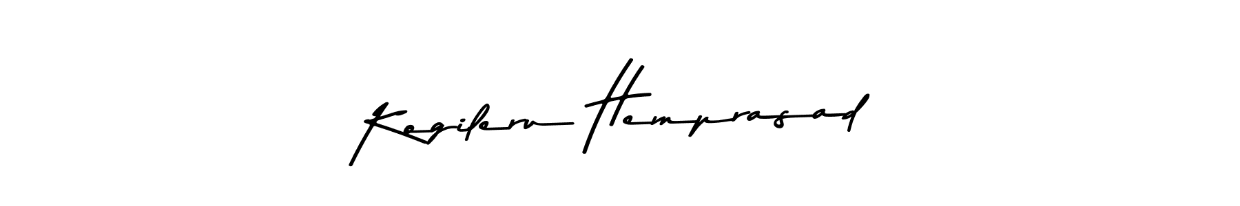 Make a beautiful signature design for name Kogileru Hemprasad. With this signature (Asem Kandis PERSONAL USE) style, you can create a handwritten signature for free. Kogileru Hemprasad signature style 9 images and pictures png