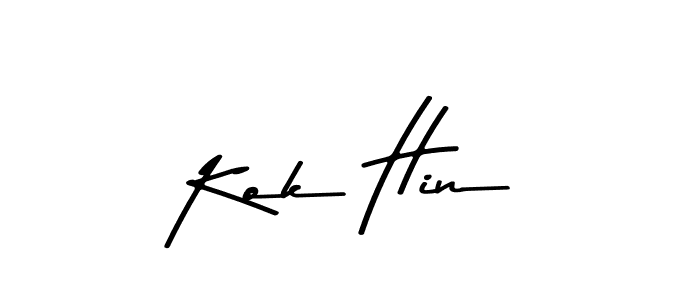 Kok Hin stylish signature style. Best Handwritten Sign (Asem Kandis PERSONAL USE) for my name. Handwritten Signature Collection Ideas for my name Kok Hin. Kok Hin signature style 9 images and pictures png