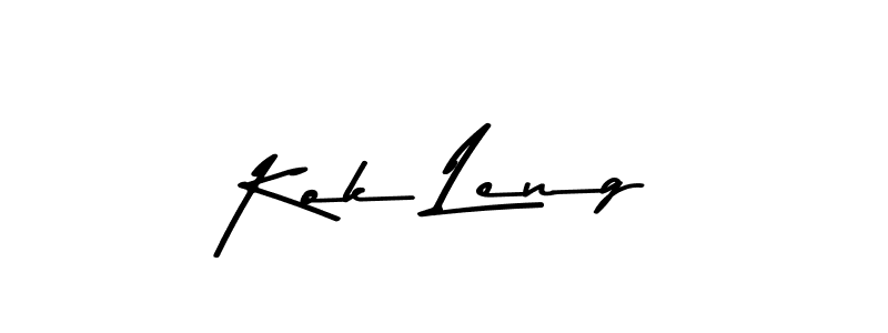 Create a beautiful signature design for name Kok Leng. With this signature (Asem Kandis PERSONAL USE) fonts, you can make a handwritten signature for free. Kok Leng signature style 9 images and pictures png