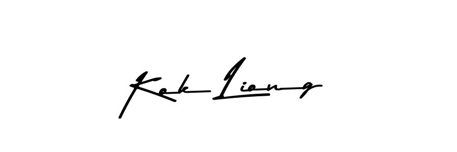 Create a beautiful signature design for name Kok Liong. With this signature (Asem Kandis PERSONAL USE) fonts, you can make a handwritten signature for free. Kok Liong signature style 9 images and pictures png