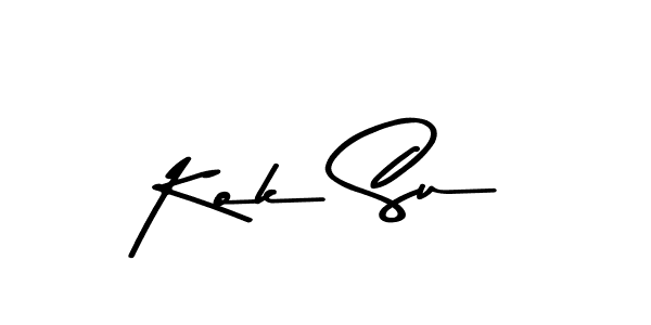 How to make Kok Su name signature. Use Asem Kandis PERSONAL USE style for creating short signs online. This is the latest handwritten sign. Kok Su signature style 9 images and pictures png