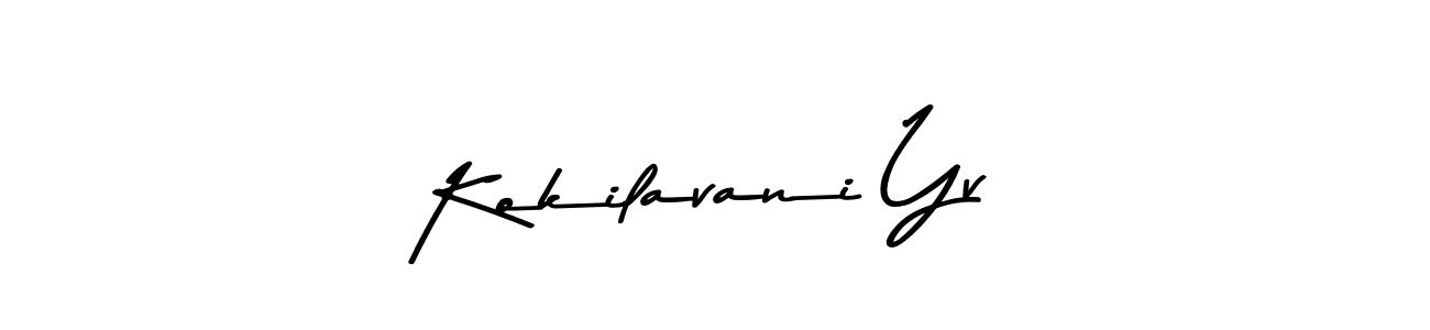 You should practise on your own different ways (Asem Kandis PERSONAL USE) to write your name (Kokilavani Yv) in signature. don't let someone else do it for you. Kokilavani Yv signature style 9 images and pictures png