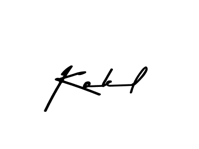 Make a beautiful signature design for name Kokl. With this signature (Asem Kandis PERSONAL USE) style, you can create a handwritten signature for free. Kokl signature style 9 images and pictures png