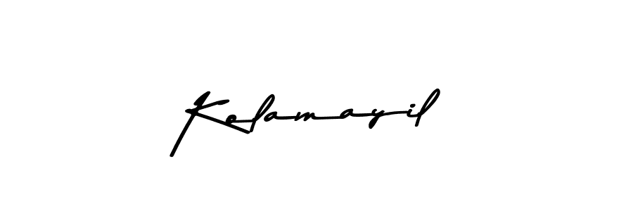 You should practise on your own different ways (Asem Kandis PERSONAL USE) to write your name (Kolamayil) in signature. don't let someone else do it for you. Kolamayil signature style 9 images and pictures png