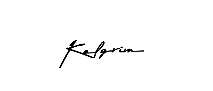 Create a beautiful signature design for name Kolgrim. With this signature (Asem Kandis PERSONAL USE) fonts, you can make a handwritten signature for free. Kolgrim signature style 9 images and pictures png