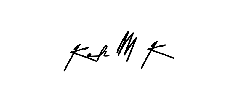 The best way (Asem Kandis PERSONAL USE) to make a short signature is to pick only two or three words in your name. The name Koli M K include a total of six letters. For converting this name. Koli M K signature style 9 images and pictures png