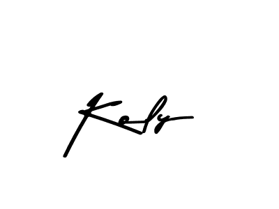 How to make Koly name signature. Use Asem Kandis PERSONAL USE style for creating short signs online. This is the latest handwritten sign. Koly signature style 9 images and pictures png