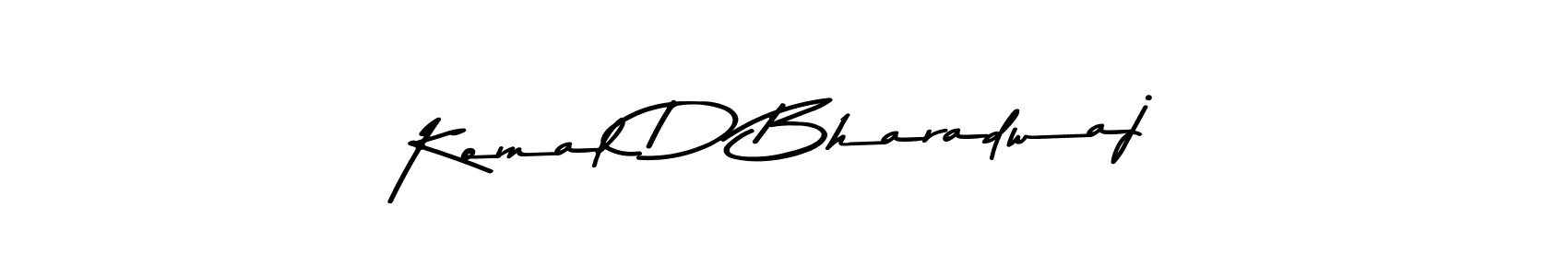 Make a beautiful signature design for name Komal D Bharadwaj. With this signature (Asem Kandis PERSONAL USE) style, you can create a handwritten signature for free. Komal D Bharadwaj signature style 9 images and pictures png