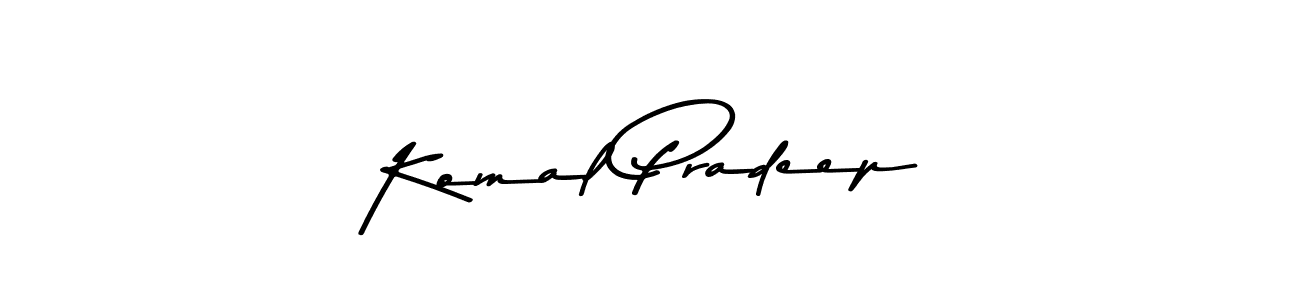 Make a beautiful signature design for name Komal Pradeep. With this signature (Asem Kandis PERSONAL USE) style, you can create a handwritten signature for free. Komal Pradeep signature style 9 images and pictures png