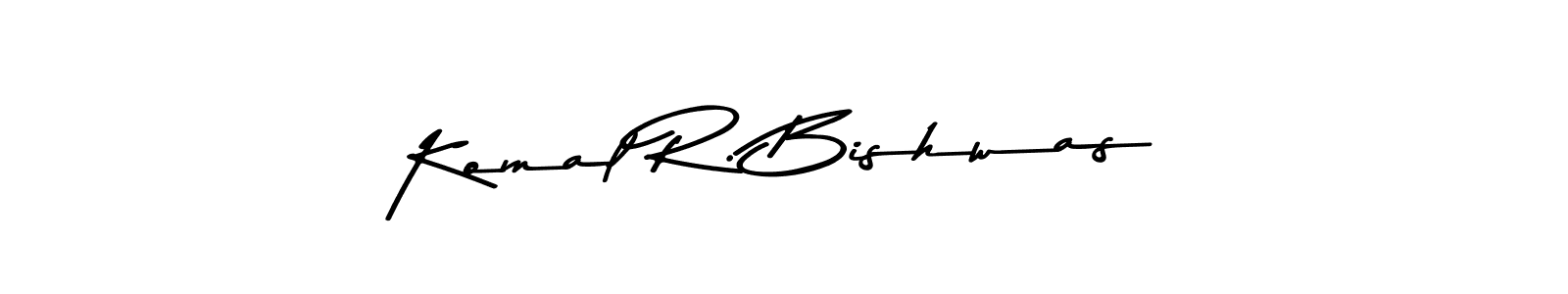 if you are searching for the best signature style for your name Komal R. Bishwas. so please give up your signature search. here we have designed multiple signature styles  using Asem Kandis PERSONAL USE. Komal R. Bishwas signature style 9 images and pictures png