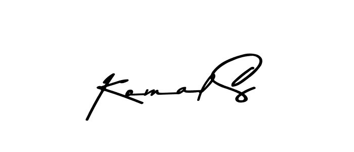 Create a beautiful signature design for name Komal S. With this signature (Asem Kandis PERSONAL USE) fonts, you can make a handwritten signature for free. Komal S signature style 9 images and pictures png