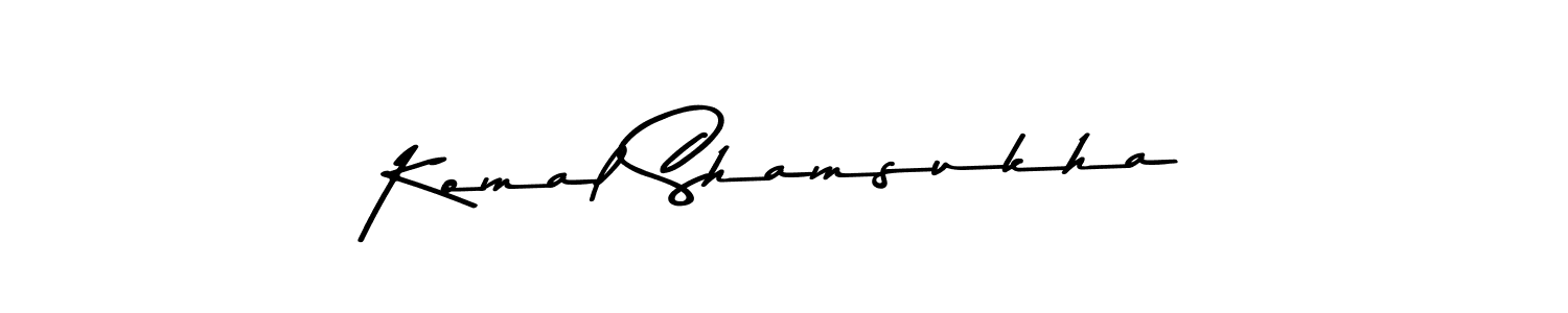 Make a beautiful signature design for name Komal Shamsukha. With this signature (Asem Kandis PERSONAL USE) style, you can create a handwritten signature for free. Komal Shamsukha signature style 9 images and pictures png