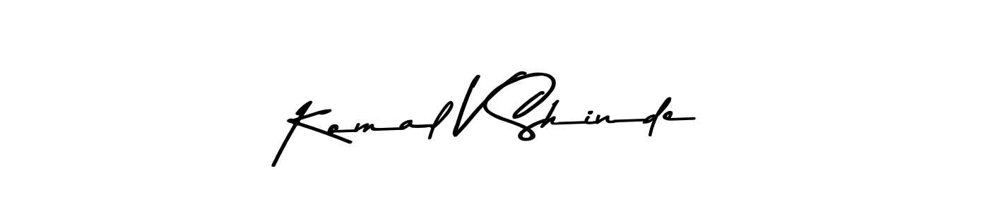 This is the best signature style for the Komal V Shinde name. Also you like these signature font (Asem Kandis PERSONAL USE). Mix name signature. Komal V Shinde signature style 9 images and pictures png