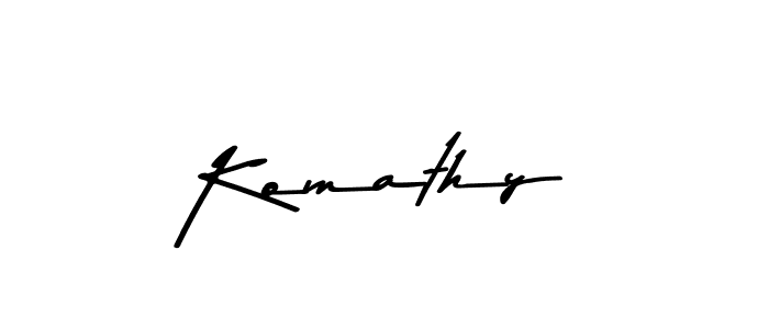 Create a beautiful signature design for name Komathy. With this signature (Asem Kandis PERSONAL USE) fonts, you can make a handwritten signature for free. Komathy signature style 9 images and pictures png