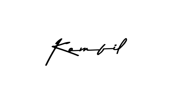 Create a beautiful signature design for name Komfil. With this signature (Asem Kandis PERSONAL USE) fonts, you can make a handwritten signature for free. Komfil signature style 9 images and pictures png