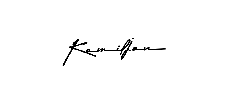 Make a beautiful signature design for name Komiljon. Use this online signature maker to create a handwritten signature for free. Komiljon signature style 9 images and pictures png