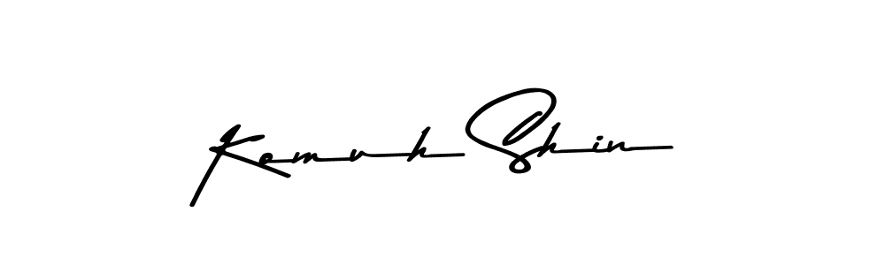 Make a beautiful signature design for name Komuh Shin. With this signature (Asem Kandis PERSONAL USE) style, you can create a handwritten signature for free. Komuh Shin signature style 9 images and pictures png