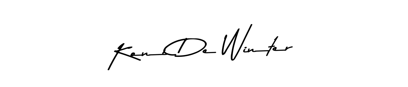 How to make Koni De Winter name signature. Use Asem Kandis PERSONAL USE style for creating short signs online. This is the latest handwritten sign. Koni De Winter signature style 9 images and pictures png