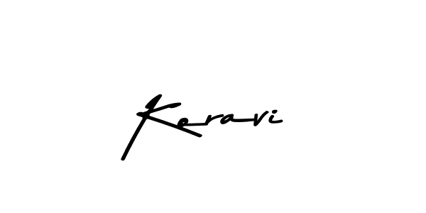 How to make Koravi name signature. Use Asem Kandis PERSONAL USE style for creating short signs online. This is the latest handwritten sign. Koravi signature style 9 images and pictures png