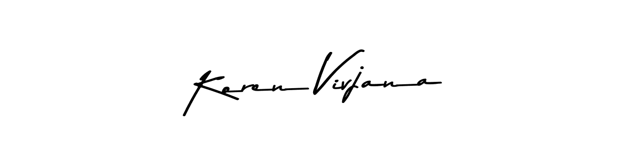 Asem Kandis PERSONAL USE is a professional signature style that is perfect for those who want to add a touch of class to their signature. It is also a great choice for those who want to make their signature more unique. Get Koren Vivjana name to fancy signature for free. Koren Vivjana signature style 9 images and pictures png
