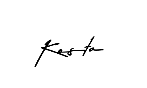 Create a beautiful signature design for name Kosta. With this signature (Asem Kandis PERSONAL USE) fonts, you can make a handwritten signature for free. Kosta signature style 9 images and pictures png