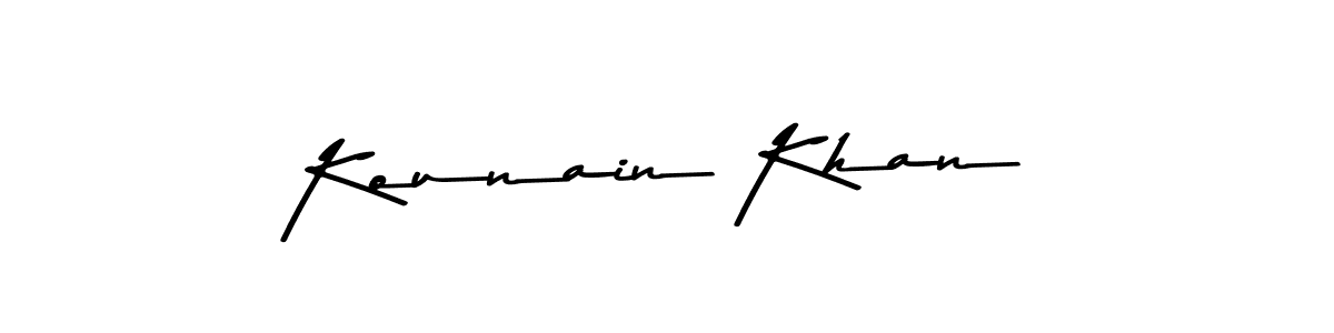 Use a signature maker to create a handwritten signature online. With this signature software, you can design (Asem Kandis PERSONAL USE) your own signature for name Kounain Khan. Kounain Khan signature style 9 images and pictures png