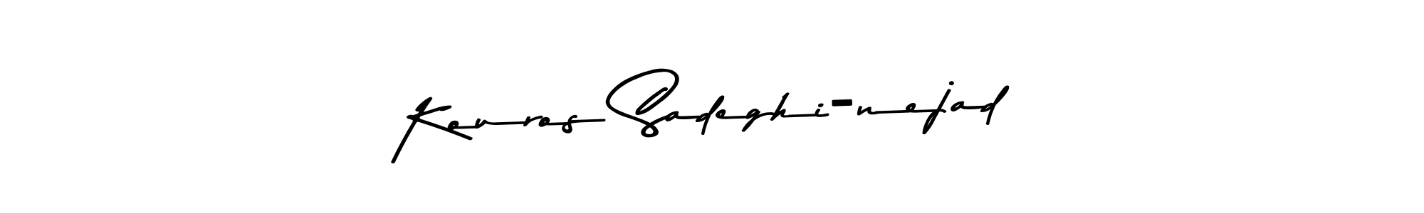 How to make Kouros Sadeghi-nejad name signature. Use Asem Kandis PERSONAL USE style for creating short signs online. This is the latest handwritten sign. Kouros Sadeghi-nejad signature style 9 images and pictures png