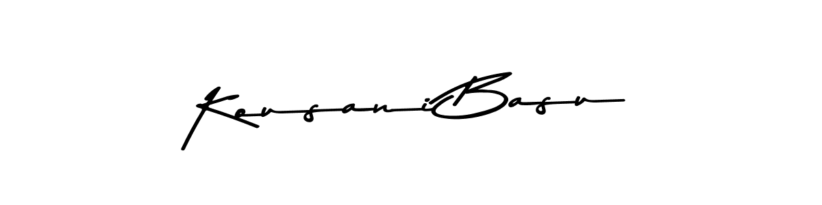 Create a beautiful signature design for name Kousani Basu. With this signature (Asem Kandis PERSONAL USE) fonts, you can make a handwritten signature for free. Kousani Basu signature style 9 images and pictures png