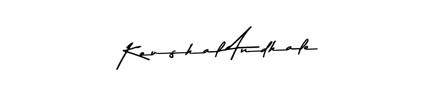 How to make Koushal Andhale name signature. Use Asem Kandis PERSONAL USE style for creating short signs online. This is the latest handwritten sign. Koushal Andhale signature style 9 images and pictures png