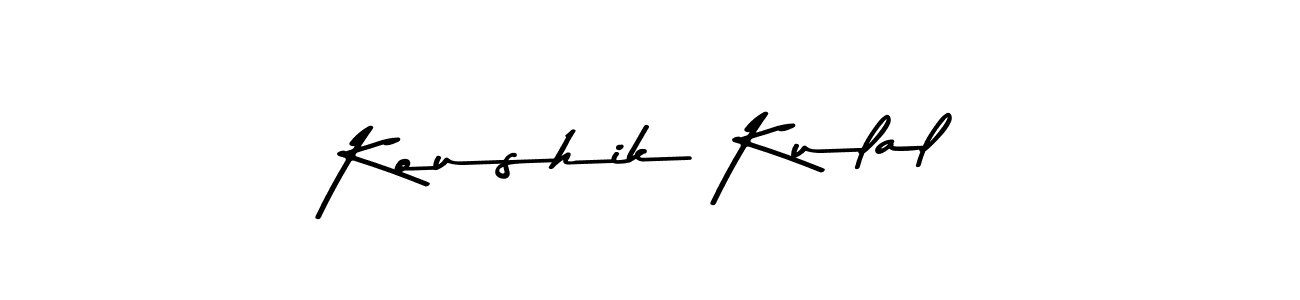 How to make Koushik Kulal name signature. Use Asem Kandis PERSONAL USE style for creating short signs online. This is the latest handwritten sign. Koushik Kulal signature style 9 images and pictures png