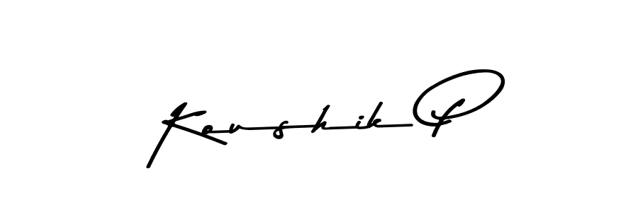 How to make Koushik P signature? Asem Kandis PERSONAL USE is a professional autograph style. Create handwritten signature for Koushik P name. Koushik P signature style 9 images and pictures png