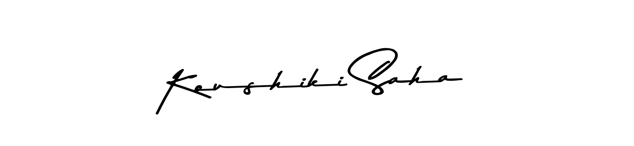 The best way (Asem Kandis PERSONAL USE) to make a short signature is to pick only two or three words in your name. The name Koushiki Saha include a total of six letters. For converting this name. Koushiki Saha signature style 9 images and pictures png