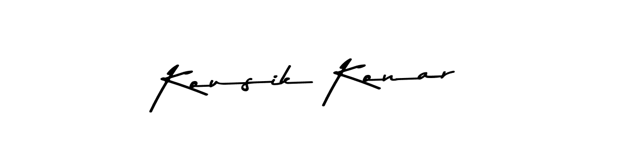 Use a signature maker to create a handwritten signature online. With this signature software, you can design (Asem Kandis PERSONAL USE) your own signature for name Kousik Konar. Kousik Konar signature style 9 images and pictures png